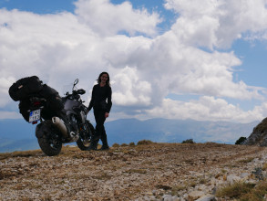 Exploring mountains in Greece on the rental bike